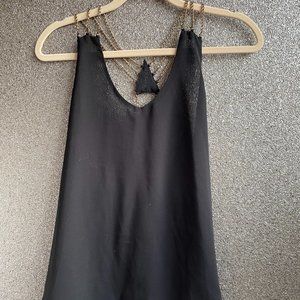 Black Chain Halter Blouse